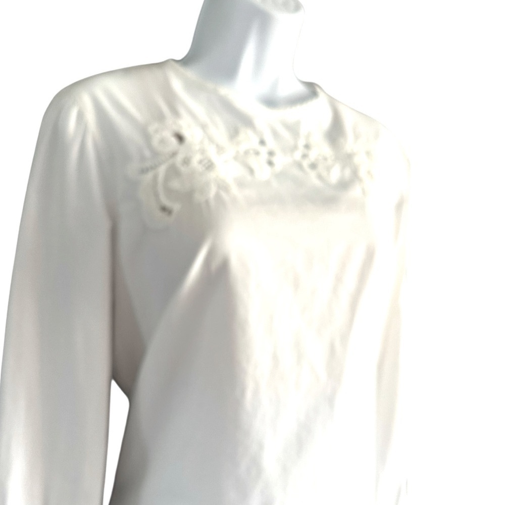 Bohme | White Embroidered Top Sz M EUC - Picture 7 of 12